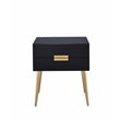 Bowery Hill Contemporary Rectangular Wooden End Table in Black and Gold