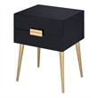 Bowery Hill Contemporary Rectangular Wooden End Table in Black and Gold