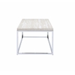 Bowery Hill Rectangular Wooden Coffee Table in Chrome and White