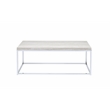 Bowery Hill Rectangular Wooden Coffee Table in Chrome and White