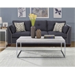 Bowery Hill Rectangular Wooden Coffee Table in Chrome and White