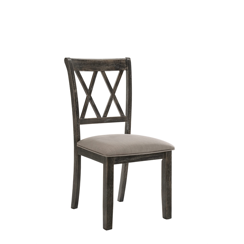 Bowery Hill Upholstered Weathered Gray Side Chair Wood Backrest 18