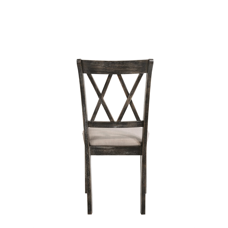 Bowery Hill Upholstered Weathered Gray Side Chair Wood Backrest 18