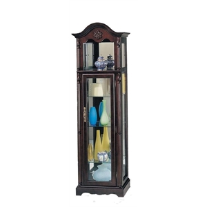 Bowery Hill Wooden Frame Curio Cabinet with Glass Door in Cherry