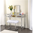 Bowery Hill Contemporary 3 Piece Metal Frame Vanity Set in Chrome
