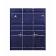 Bowery Hill Full over Full Bunk Bed with Built-In Ladder in Blue Metal