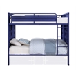 Bowery Hill Full over Full Bunk Bed with Built-In Ladder in Blue Metal