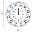Bowery Hill Round Wall Clock with Circular Floating Crystal in Mirrored