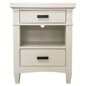 Bowery Hill Wood White Nightstand Rectangular 23&quotW Unassembled