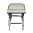 Bowery Hill Linen Upholstered White Bench Turned Legs Unassembled