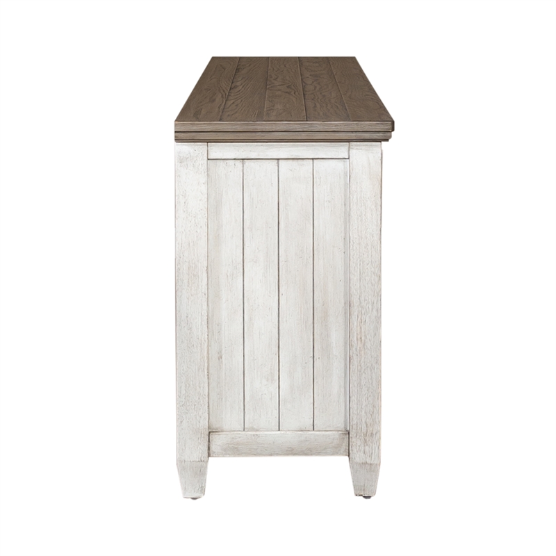 Bowery Hill Contemporary 76-Inch Tile TV Console in Off White