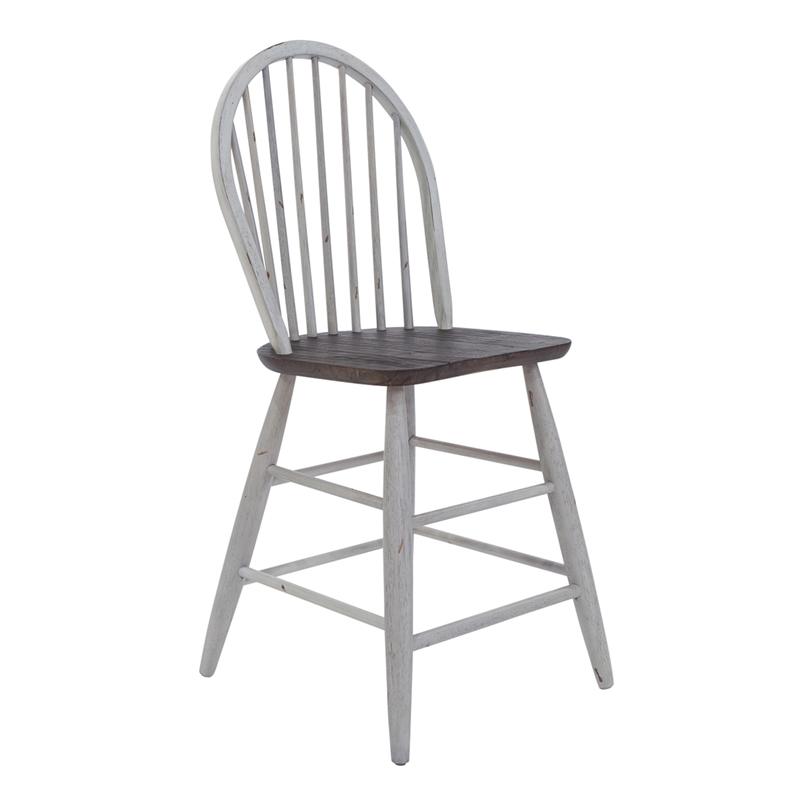 Bowery Hill Modern Farmhouse 5-Piece Gathering Table Set in White