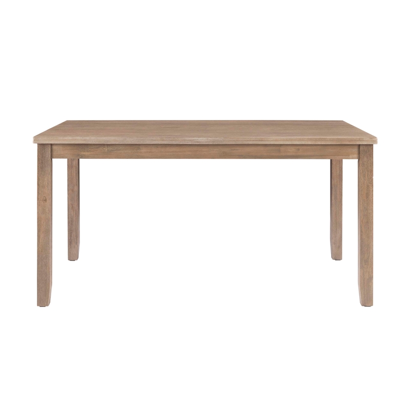 Bowery Hill Contemporary Wood Dining Table in Washed Gray Finish
