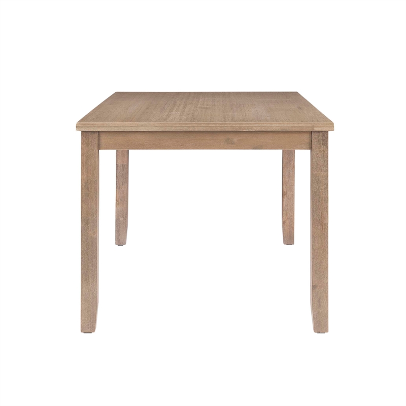 Bowery Hill Contemporary Wood Dining Table in Washed Gray Finish