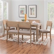 Bowery Hill Contemporary Wood Dining Table in Washed Gray Finish