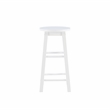 Bowery Hill Contemporary Wood Round Counter Stool in White Finish