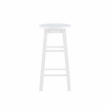 Bowery Hill Contemporary Wood Round Counter Stool in White Finish