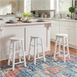 Bowery Hill Contemporary Wood Round Counter Stool in White Finish