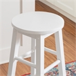 Bowery Hill Contemporary Wood Round Counter Stool in White Finish
