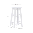 Bowery Hill Contemporary Wood Round Counter Stool in White Finish