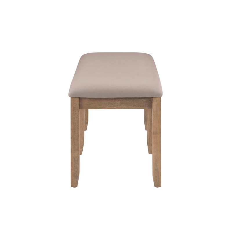 Bowery Hill Contemporary Wood Backless Bench in Washed Gray Finish