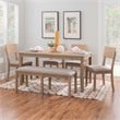 Bowery Hill Contemporary Wood Backless Bench in Washed Gray Finish