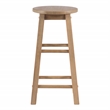 Bowery Hill Contemporary Wood Round Counter Stool in Washed Gray