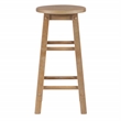 Bowery Hill Contemporary Wood Round Counter Stool in Washed Gray