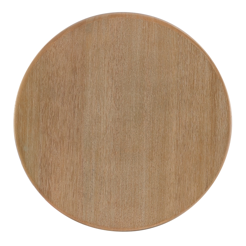 Bowery Hill Contemporary Wood Round Counter Stool in Washed Gray