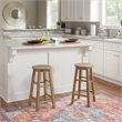 Bowery Hill Contemporary Wood Round Counter Stool in Washed Gray