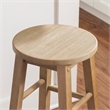 Bowery Hill Contemporary Wood Round Counter Stool in Washed Gray