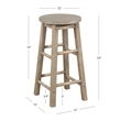 Bowery Hill Contemporary Wood Round Counter Stool in Washed Gray