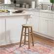 Bowery Hill Contemporary Wood Round Counter Stool in Washed Gray