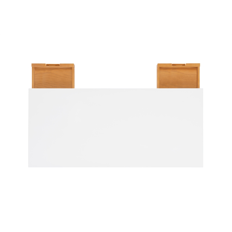 Bowery Hill Contemporary Wood Two Drawer Desk in White Finish