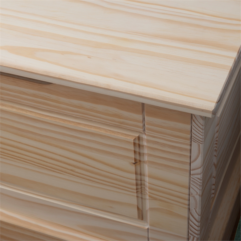 Bowery Hill Modern Wood Backless Corner Nook in Unfinished Pine