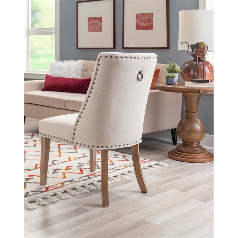 Bowery Hill Modern Wood and Glass Five Piece Dining Set in Natural