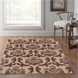 Bowery Hill Fiona Polyester 5'x7' Area Rug in Cream & Purple