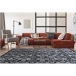 Bowery Hill Iron Gate Polyester 8'x11' Rug in Gray and Black