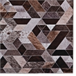 Bowery Hill Patchwork Polyester Faux Cowhide 5' X 7' Area Rug in Brown