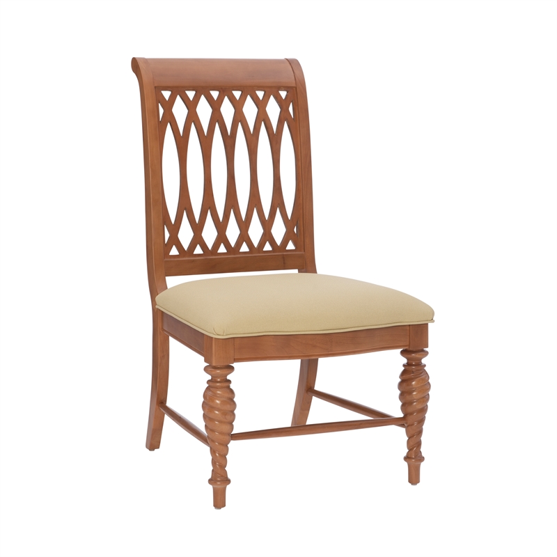 Bowery Hill Wood Commercial Grade Chairs Set of 2 Faux Leather in Natural Brown