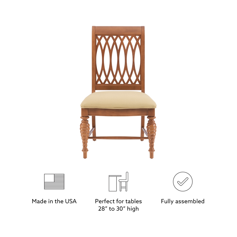 Bowery Hill Wood Commercial Grade Chairs Set of 2 Faux Leather in Natural Brown