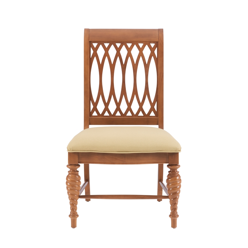 Bowery Hill Wood Commercial Grade Chairs Set of 2 Faux Leather in Natural Brown