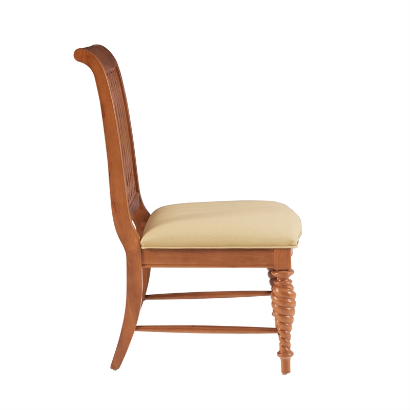 Bowery Hill Wood Commercial Grade Chairs Set of 2 Faux Leather in Natural Brown