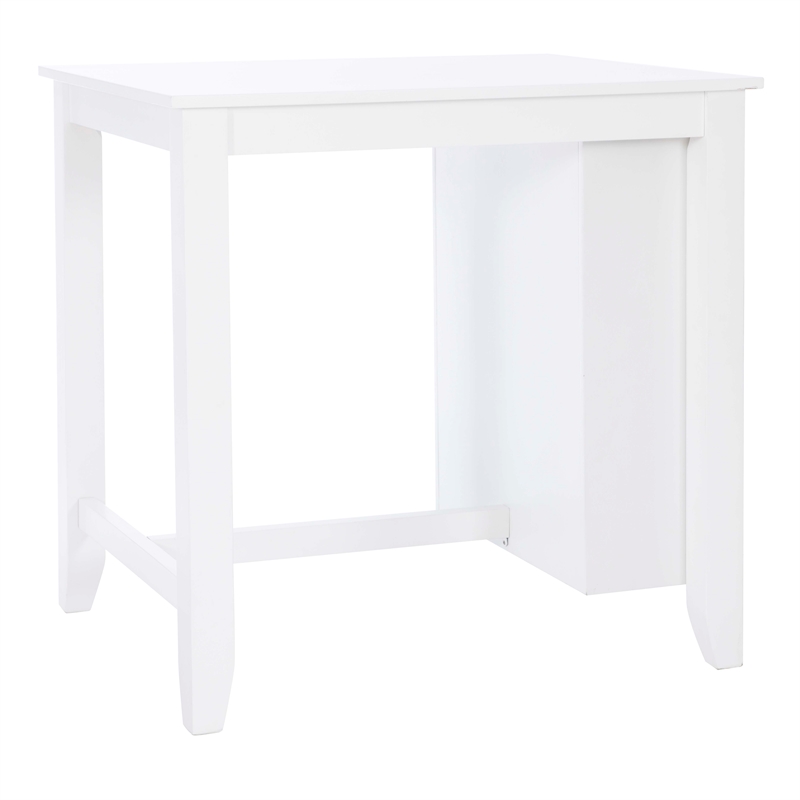 Bowery Hill Acacia White Space-Saving Counter Height Table Rectangular 36