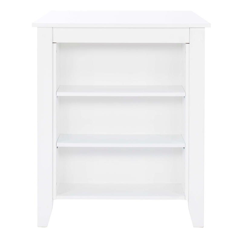 Bowery Hill Acacia White Space-Saving Counter Height Table Rectangular 36