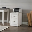Bowery Hill White 2 Drawer File Cabinet with Fingerprint Lock