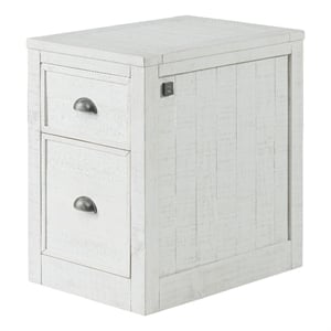 Bowery Hill White 2 Drawer File Cabinet with Fingerprint Lock