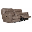 Bowery Hill Modern Power Reclining Sofa in Brown Polyester Fabric