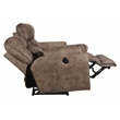Bowery Hill Modern Power Reclining Sofa in Brown Polyester Fabric