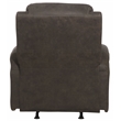 Bowery Hill Rocker Recliner with Two Cupholders in Gray Polyester Fabric